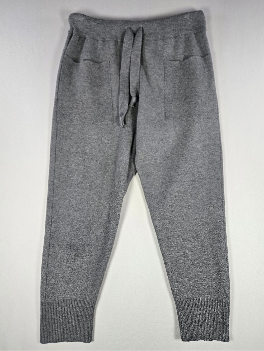ZARA Grey Knit Lounge Joggers Tapered Sweatpants Pants  Size Medium